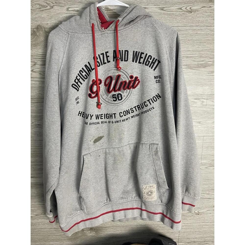 G-UNIT Heavyweight 3XL GreyHoodie Thrashed Fashion Pullover